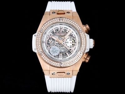 ZF Factory Hublot Big Bang Diamond Watch ose gold steel case with White diamonds Watch